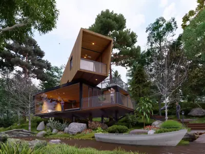 SCENE LUMION 11 5 AND ABOVE box house BY YOGA4ARCH 3D model