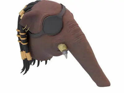 Elephant head rigged 3d model 3D model