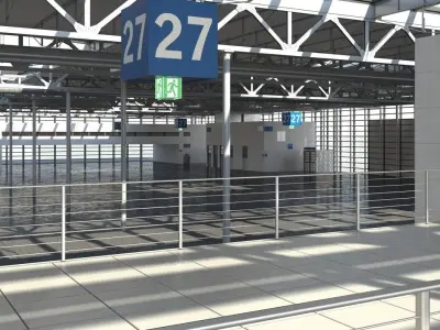 Warehouse 8 industrial building with roof 3D model