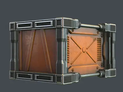 Scifi Crate for Games Low-poly 3D model