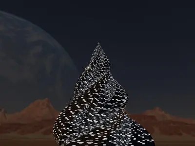 Pyramid Building Night Windows 3D model