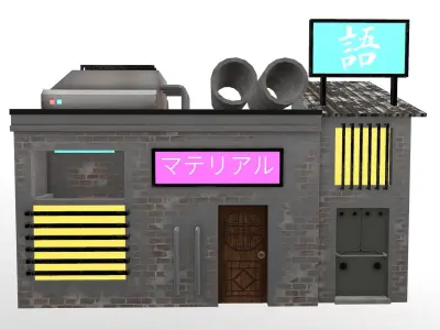 Cyberpunk Building 55 Low-poly 3D model
