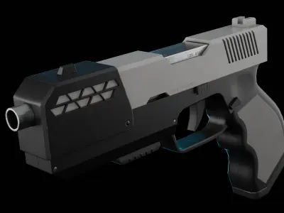 Modern Sci-fi Pistol Low-poly 3D model purchase
