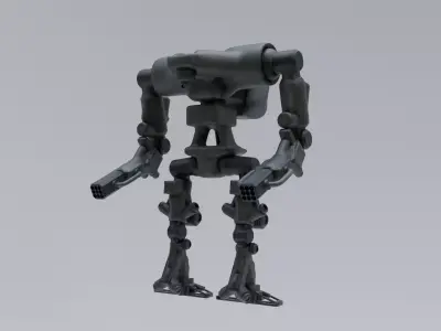 Mecha - Prototype 004 Low-poly 3D model
