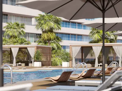 Corona - C4D Scene files - Miami Holiday Resort 3D model