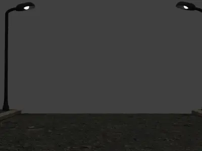 Street concrete slab Low-poly 3D model