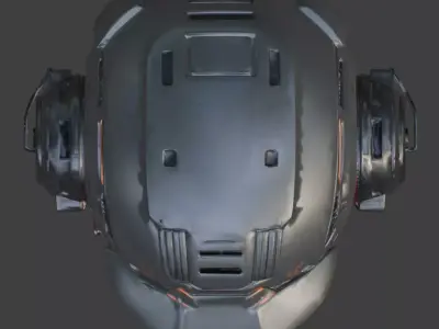 Cyber-Industrial Pilot Helmet 3D Model Low-poly 3D model