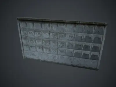 Concrete Soviet Wall Low-poly 3D model