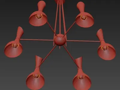 HELSINKI rose gold chandelier 3D model