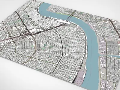 Cityscape New Orleans Louisiana United States 3D model