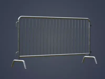 Steel Barrier PBR Game-Ready Low-poly 3D model