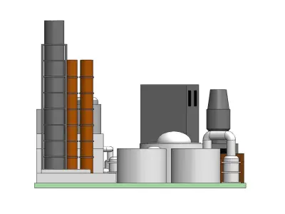 Oil or Gas Fossil Fuel Refinery 3D model