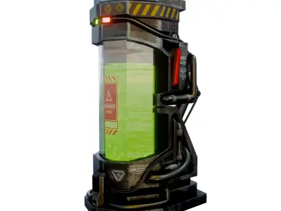 Sci-Fi Toxic Chemical Container - Game Ready Hero Prop Low-poly 3D model