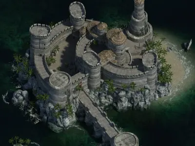 Medieval Castle Low-poly 3D model