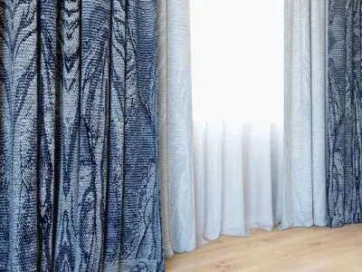 Curtains 36 Curtains with Tulle 3D model