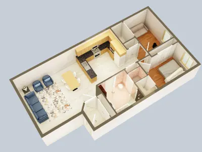 3D Floor plan-Interior plan 3D model