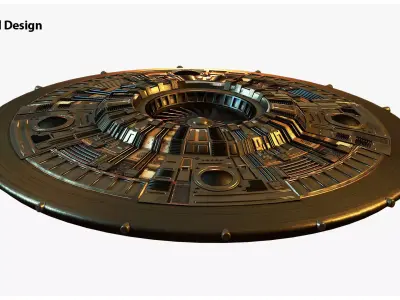 UFO Flying Saucer 3D Model for Element 3D And Cinema 4D 3D model