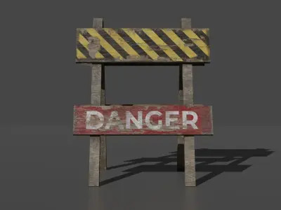 Caution sign 3D model