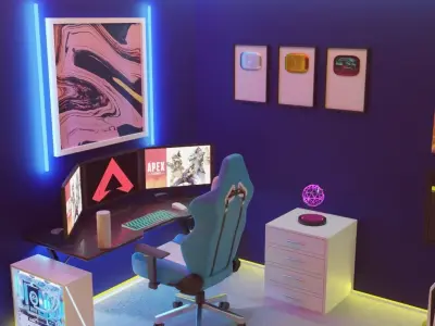 cyberpunk bedroom 3D model