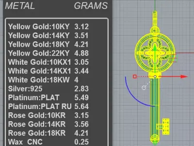 Brilliant Floral Circle Key Necklace Diamond 3D 3D print model