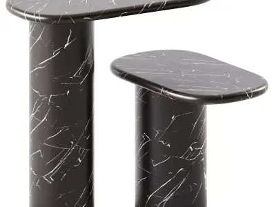 Cantilever Nero Marquina Marble End Table Artemest 3D model