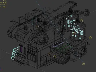 Sci Fi Building-Connection Wall 09 3D model
