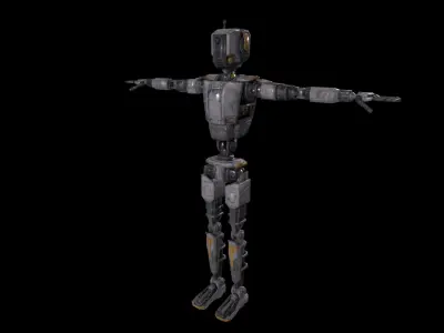 Sci Fi Robot Character Low Poly Low-poly 3D model