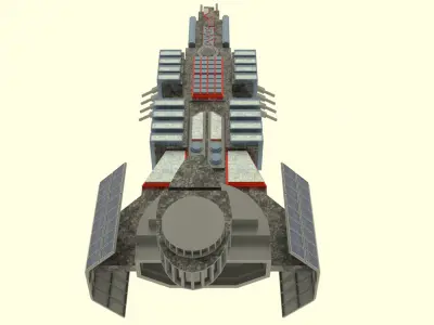 Mig - T Spaceship  Low-poly 3D model