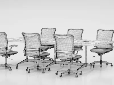 Conference Meeting Room Furniture 03 3D model