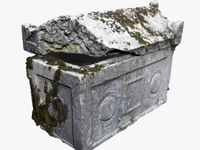 Stone Tomb Low-poly 3D model