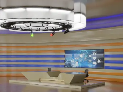 Virtual TV Studio 3D model