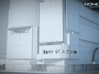 NYC Building Marriott Marquis Low-poly 3D model