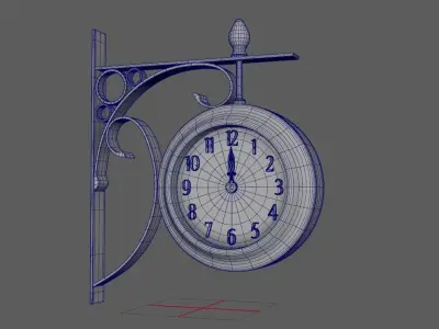 Realistic Watch clock hanging on wall 3D model