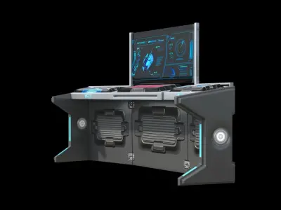 Sci-fi Desk Low-poly 3D model