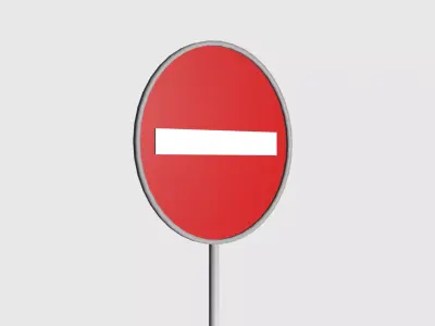 No Entry Sign Low-poly 3D model purchase