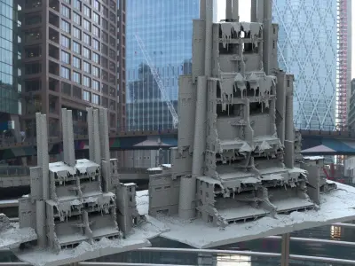 Factory ruins collection 3D model 3D model