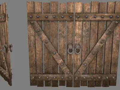 Medieval Door  Low-poly 3D model