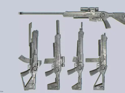 Scifi military gun 3D Model Pack