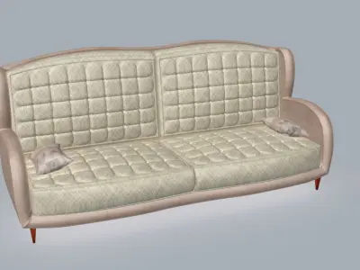Chesterfield Vintage Smooth Sofa 3D model