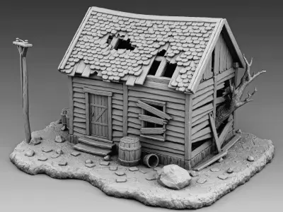 Abandoned house 3D print model