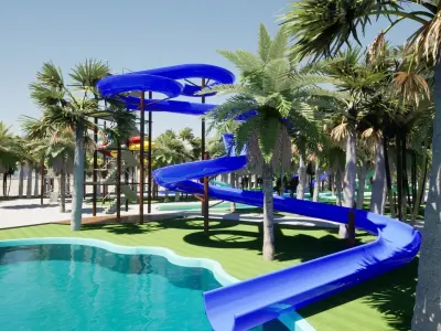 Waterslide One FBX 3D model