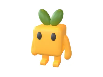 Cube Character 00001 Low-poly 3D model