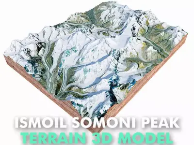 Ismoil Somoni Peak Mountain Tajikistan 3D model