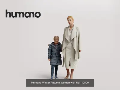 Humano 5-Pack - WINTER AUTUMN PEOPLE - 5x 3D models C