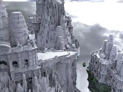 Ancient fantasy Mayan temple collection Kitbash 3D model