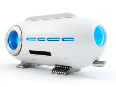 Hyperloop Capsule with Futuristic Design and Details Low-poly 3D model