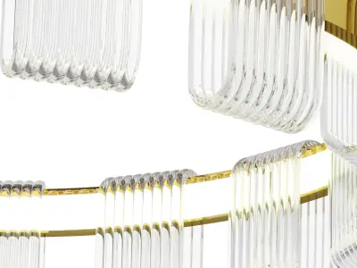 Saturno LED Chandelier Low-poly 3D model