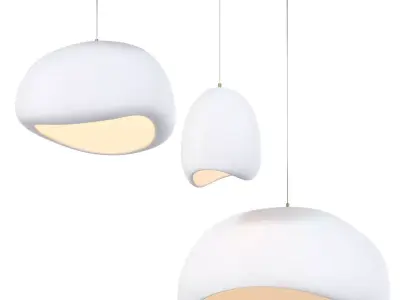 Nordic Style Resin Oval Pendant Lights PRO Royalty free 3D model