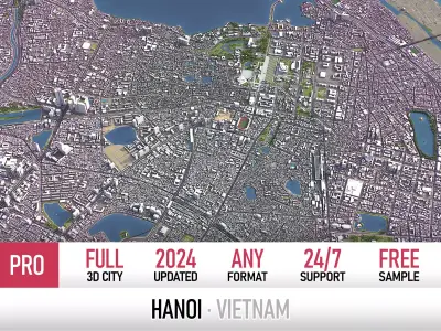 Hanoi - 3D City Model Low-poly 3D model