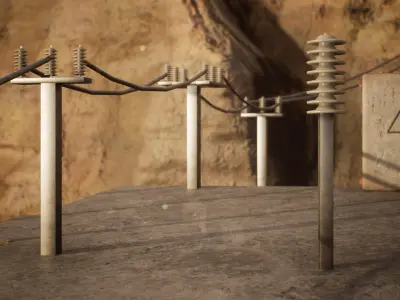 Electrical Substation 34 Assets Low-poly 3D model